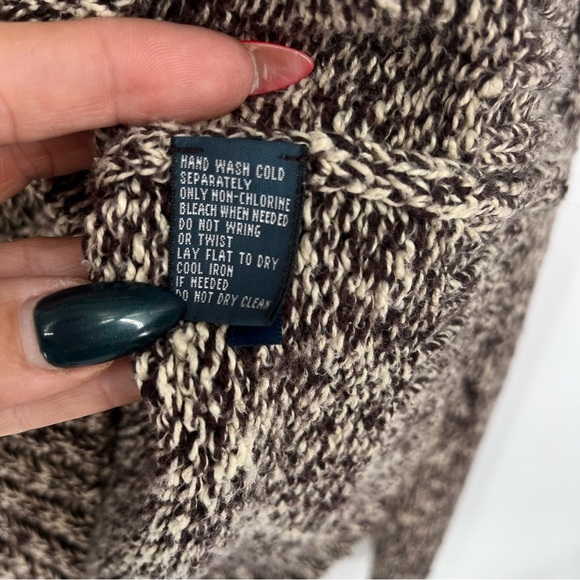 POLO BY RALPH LAUREN Vintage Toggle Button Knit Hoode Brown Chunky Sweater - Picture 6 of 11